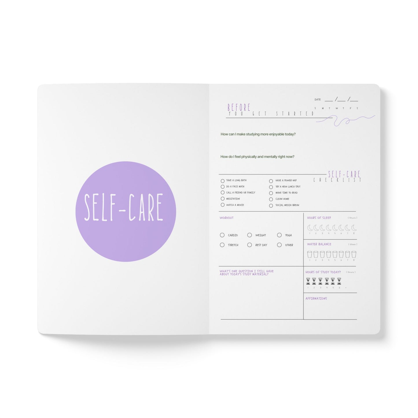 Self-Care + Studies = Success | Academic Planner & Journal