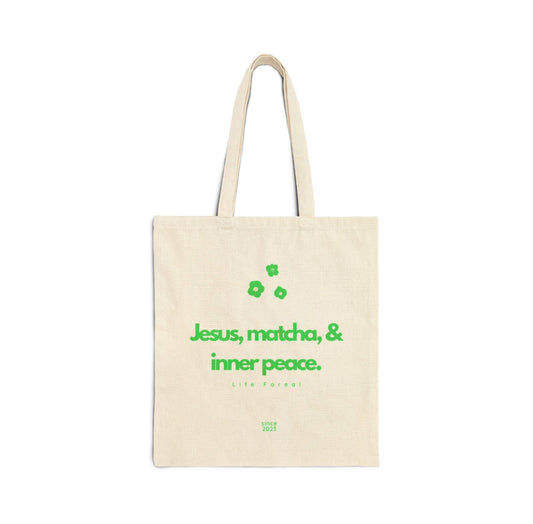 Book bag -Jesus, matcha, & inner peace