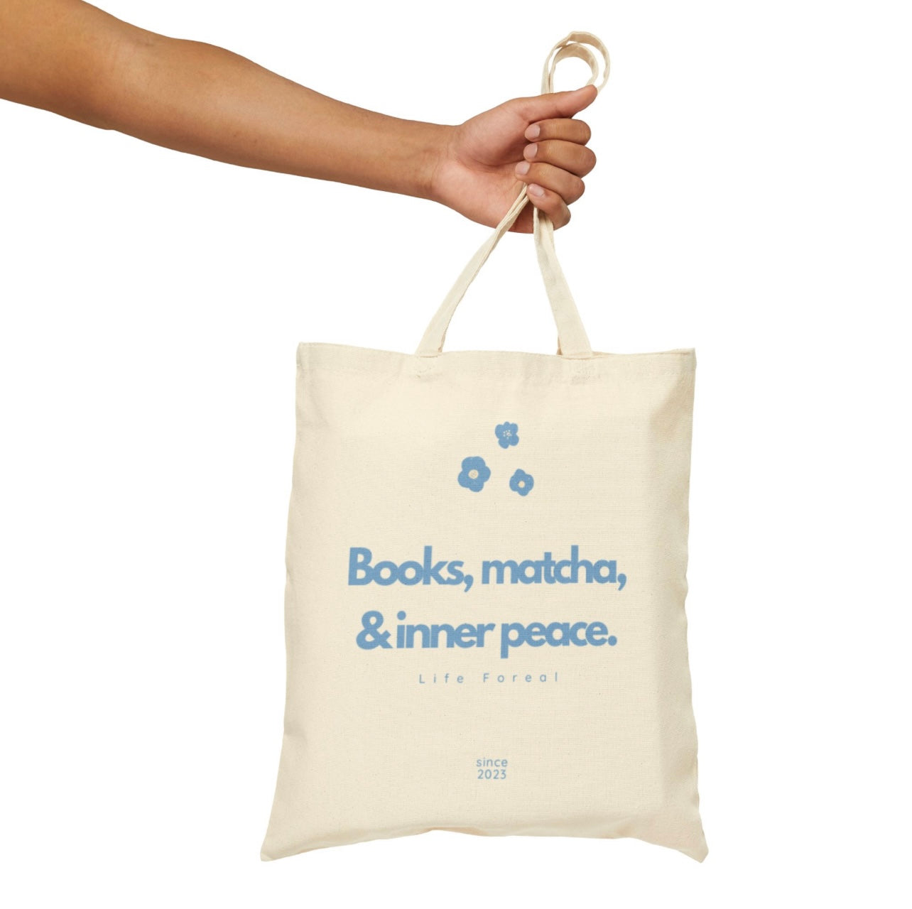 Tote bag- Books, matcha, & inner peace