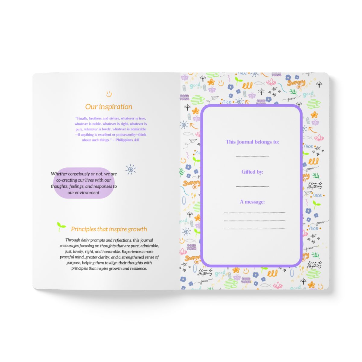 Daily focus Journal - Think on good things